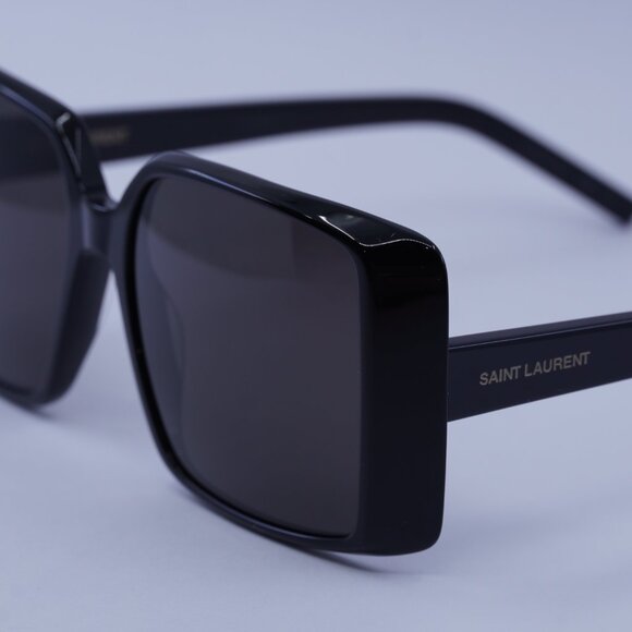 Saint Laurent SL451 001 Sunglasses Black Square Frame, Black Lenses - Picture 7 of 11